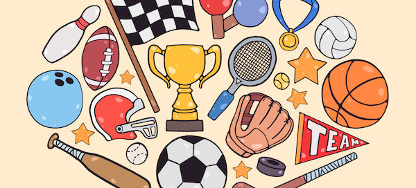 Various sports items